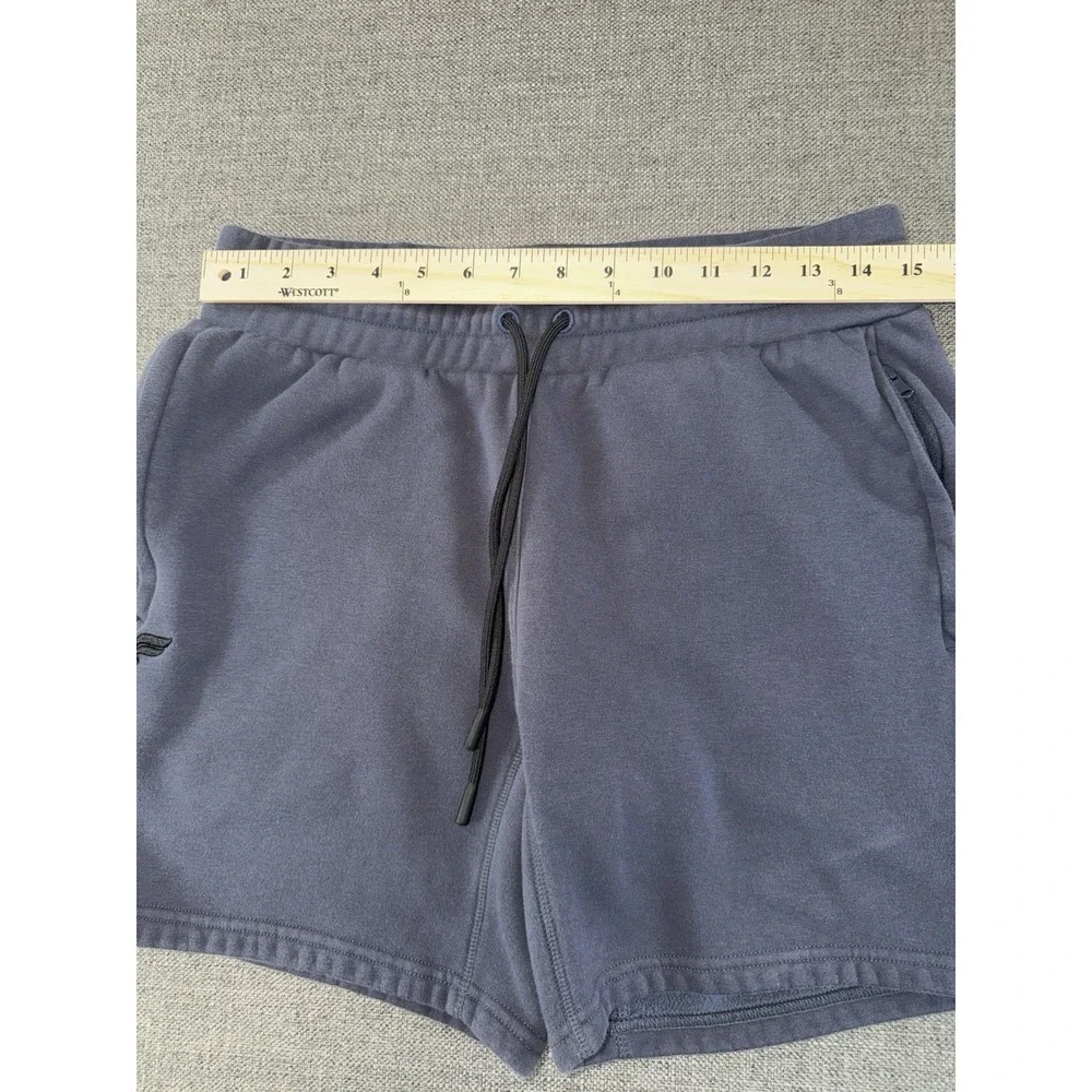 Fabletics Men's Navy Fleece Athletic Shorts Size M Zip Pocket Drawstring
